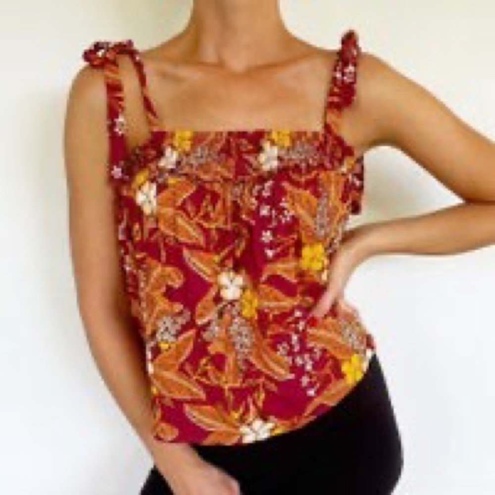 Rachel Zoe Tie Strap Smocked Tank NWT